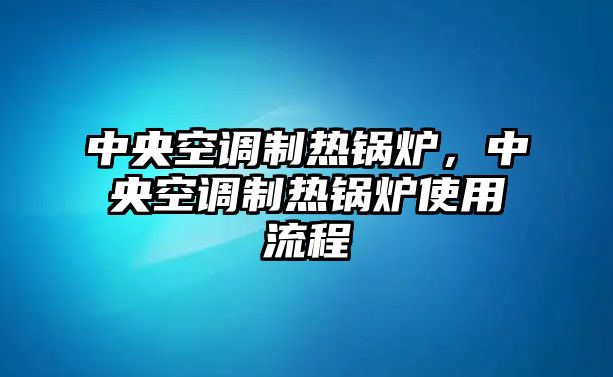 中央空調制熱鍋爐，中央空調制熱鍋爐使用流程