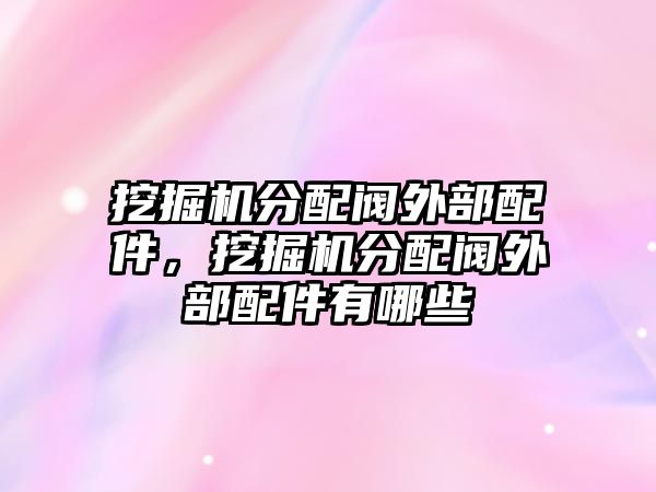 挖掘機分配閥外部配件，挖掘機分配閥外部配件有哪些